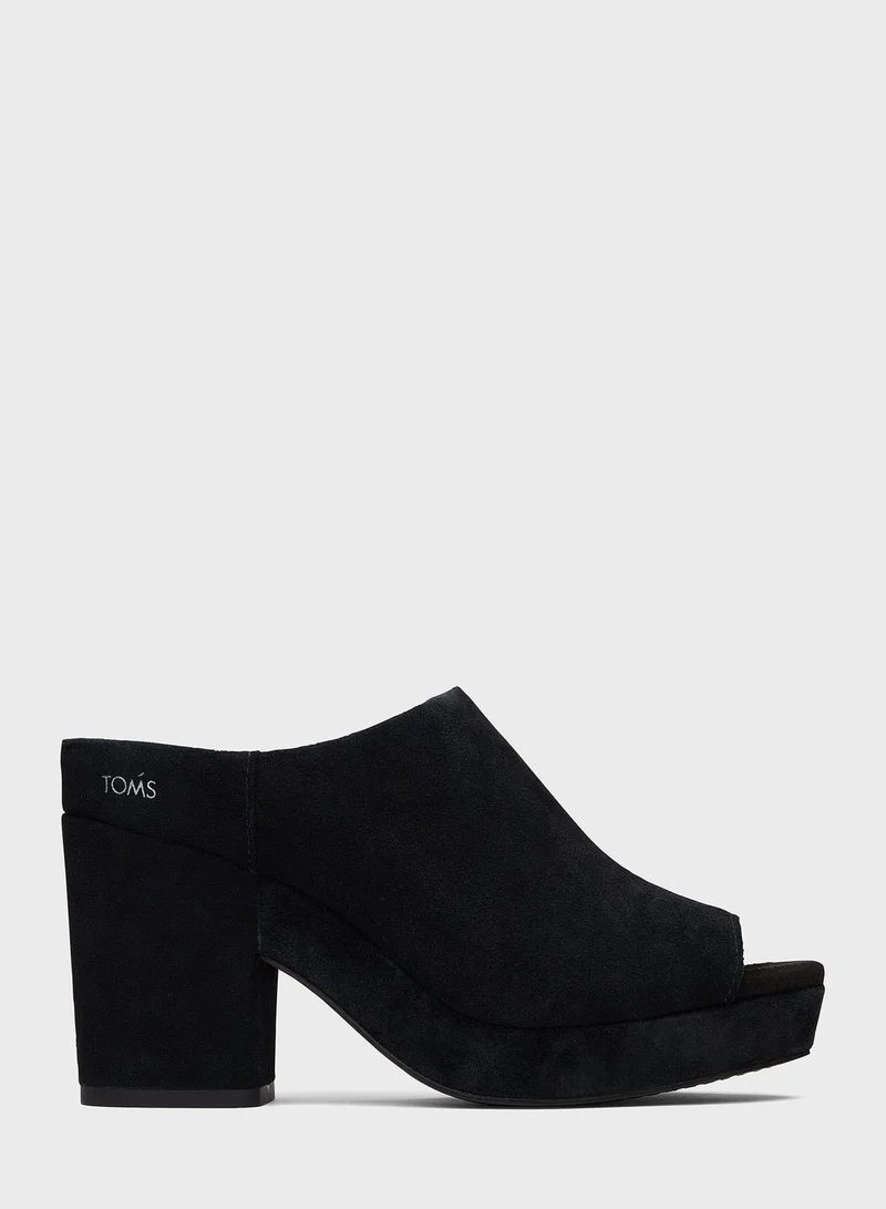 TOMS Suede Florence Mid Heel Slip On