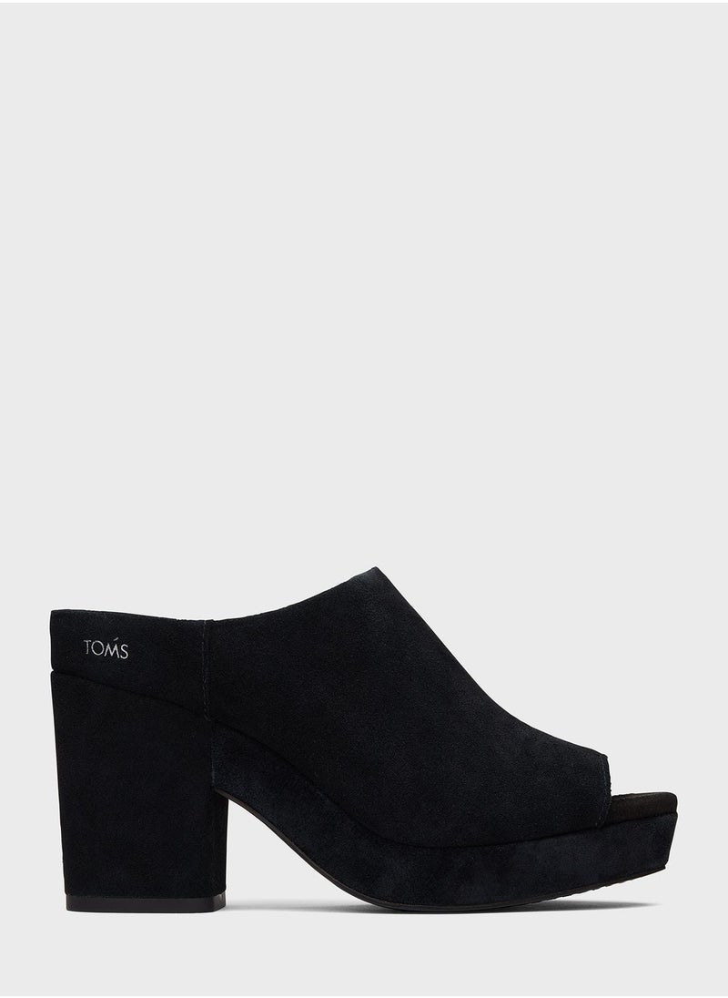 TOMS - Suede Florence Mid Heel Slip On - Image 1