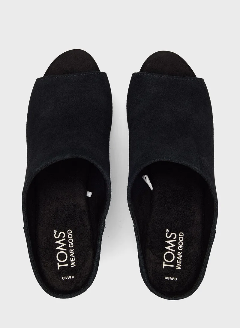 TOMS Suede Florence Mid Heel Slip On