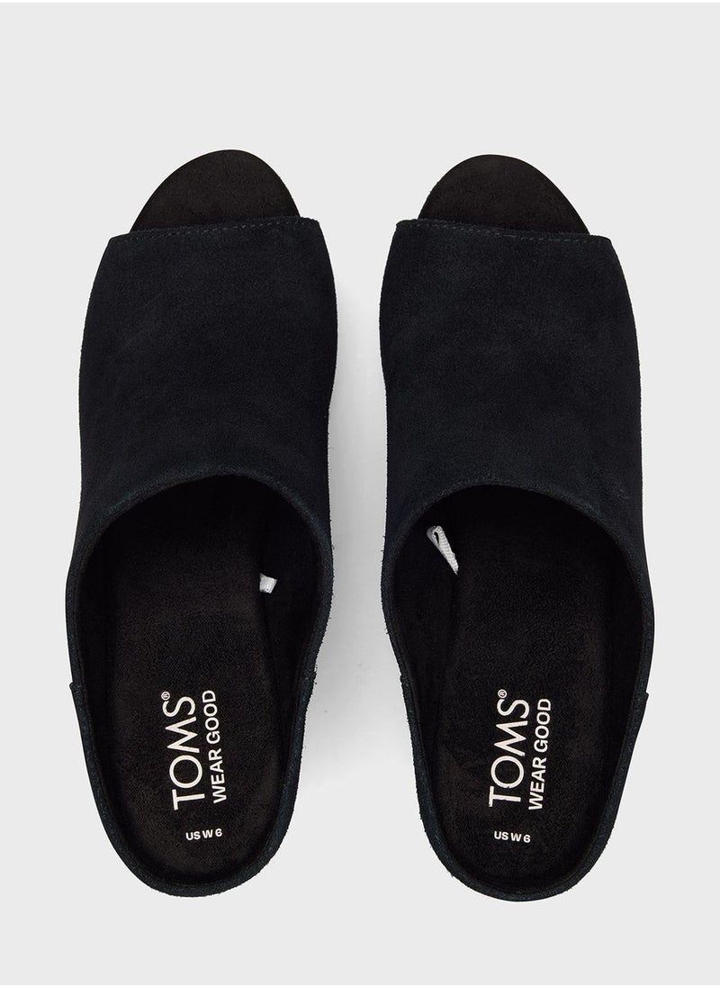 TOMS - Suede Florence Mid Heel Slip On - Image 1