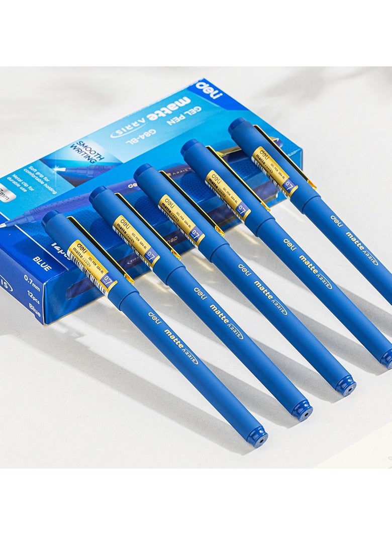 ديليEG84-BL قلم جيل 0.7 ملم حبر أزرق، 12 قطعة/علبة – مثالي للمهام الكتابية المهنية - Image 2