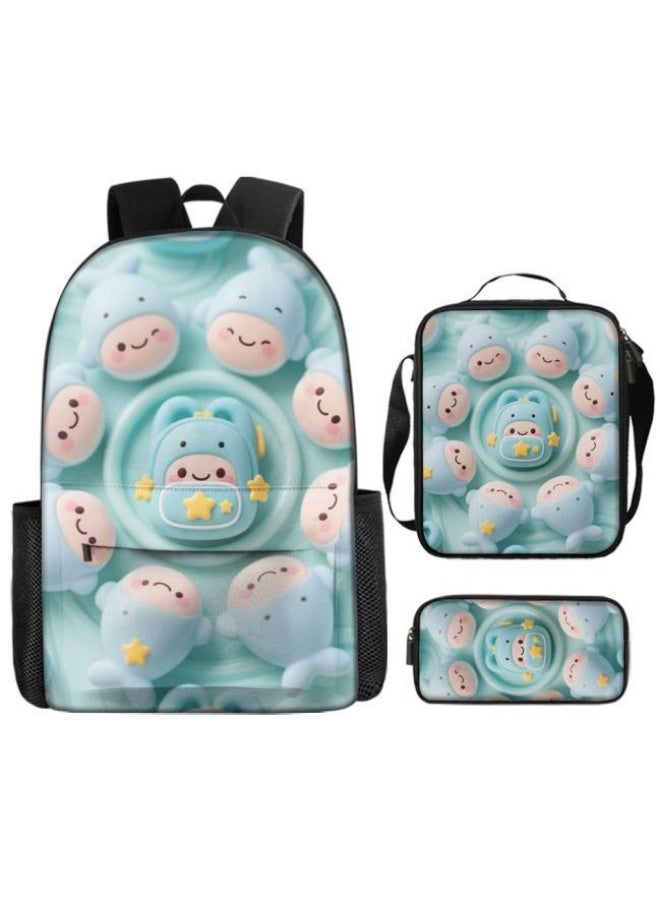 Bright Li Fire Fashion knows no boundaries! Cartoon bag three-piece set, suitable for the diverse styles of students and teenagers (available for students, children, friends on outings, mountain climbing, schooling, etc.) - 48 - Image 5