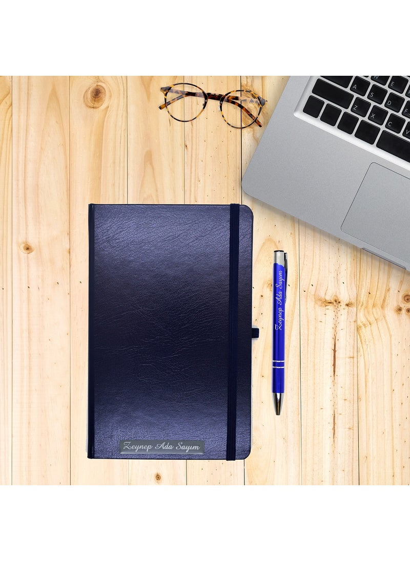 Ada Lazer Personalized Leather Undated Agenda and Pen Set  - Image 1