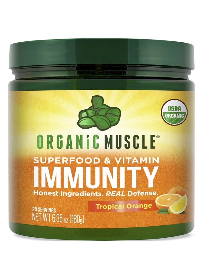 Organic Muscle - Immune Boost Drink Organic Immune Support Powder With Vitamin C Vitamin D3 Zinc & Turmeric Natural Immunity Booster For Adults Vitamin C Powder By Organic Muscle 20 Servings - Image 1