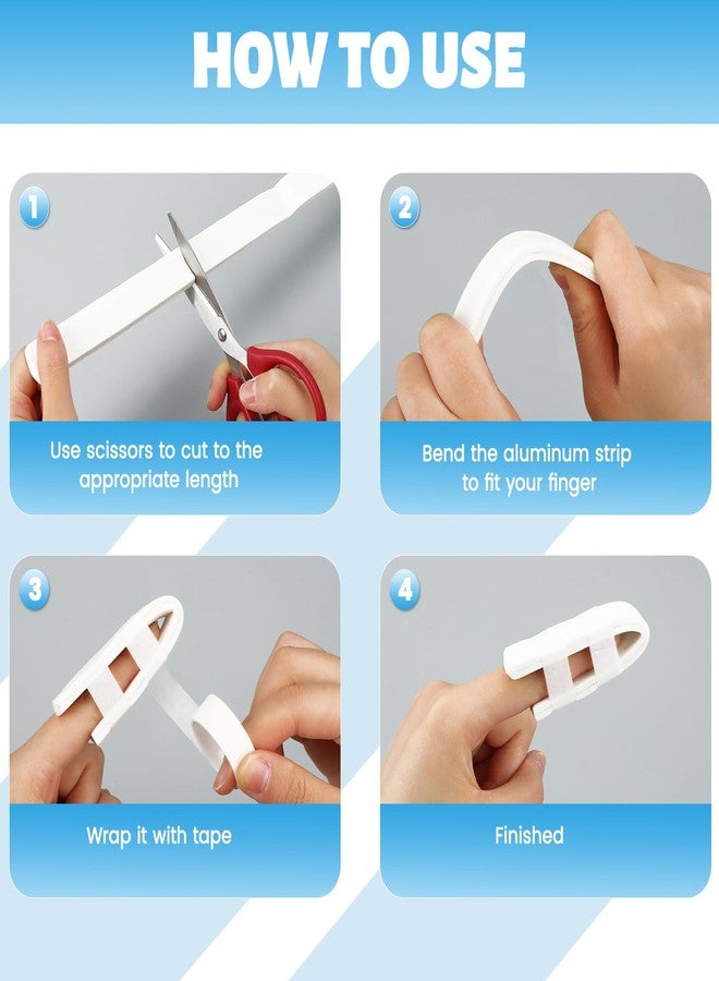 Lounsweer 2 Pcs Finger Splint Padded Strip Metal Finger Splint 18 in with Medical Tape Aluminum Foam Support Braces Stabilizer for Arthritis Fractures One Size Fits Most Left or Right Hand - Image 5