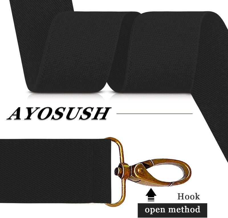 AYOSUSH Vintage Suspenders for Men Heavy Duty 4 Snap Hooks for Belt Loops Adjustable X Back - Image 4