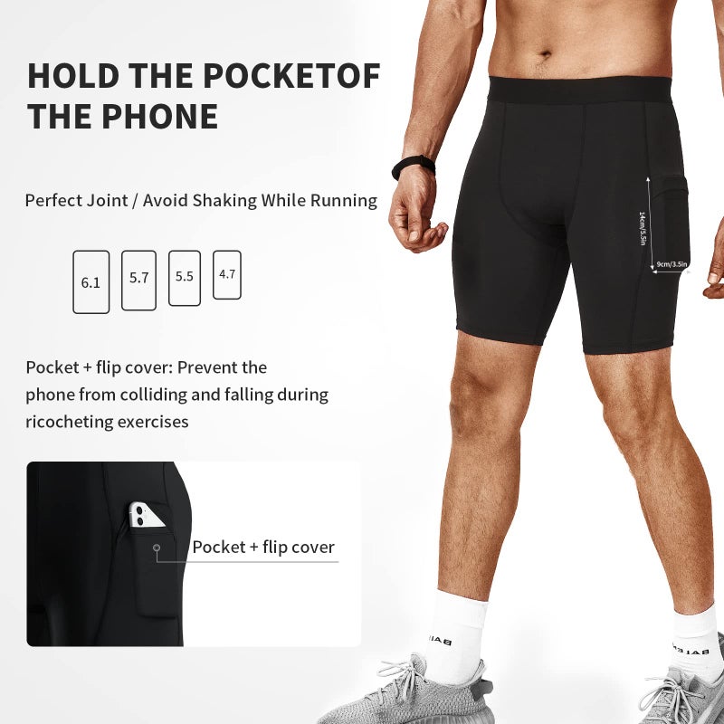 Niksa Compression Shorts Men, Compression Underwear for Men Athletic Shorts, Running Workout Fitness Shorts - Image 5