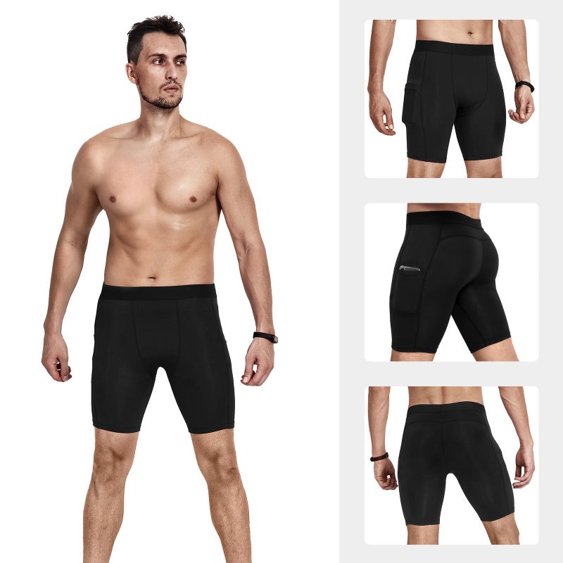 Niksa Compression Shorts Men, Compression Underwear for Men Athletic Shorts, Running Workout Fitness Shorts - Image 2