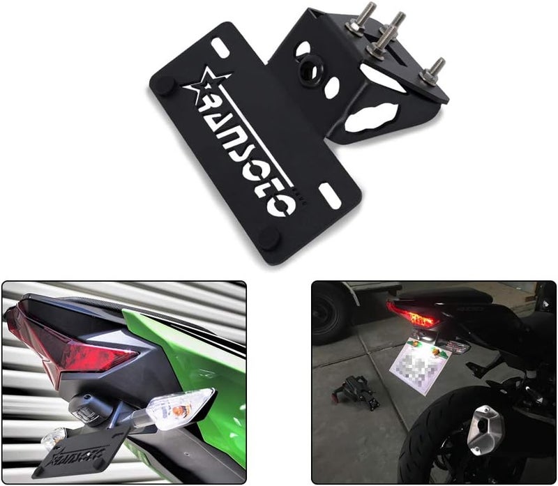 RANSOTO Fender Eliminator Kits Compatible with Kawasaki Ninja 400 / Z400 2018–2024 Ninja 250 2018–2023 Ninja 500 Z500 2024-2025 License Plate Holder - Image 1