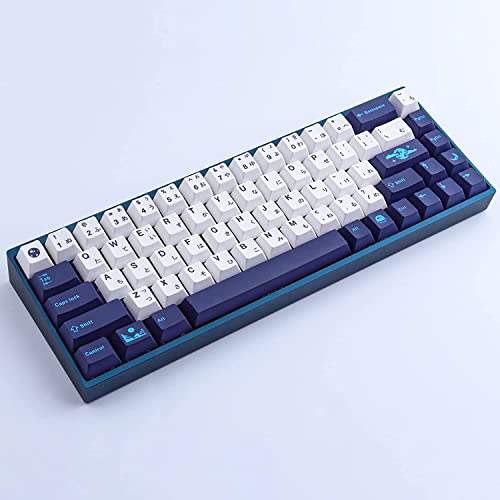 JOMKIZ PBT Keycaps, 134 Keys Blue Moon Dye Sublimation Cherry Profile Keycaps with 7U Spacebar Japanese Keycap Set for MX Switches Mechanical Keyboards - Image 3