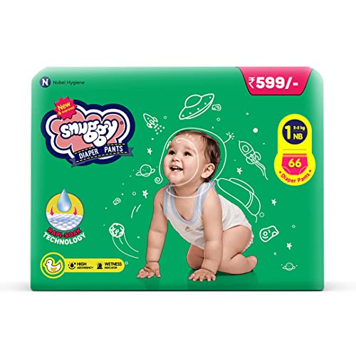 SNUGGY Diaper Pant - Newborn 66's pack, 2-5 kgs, Rapid Absorption, Anti - Bacterial - Image 1