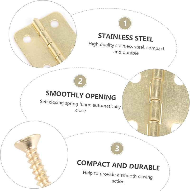 Self Closing Spring Hinges Automatic Door Hinges Yellow Medium Size 3 Pieces - Image 3