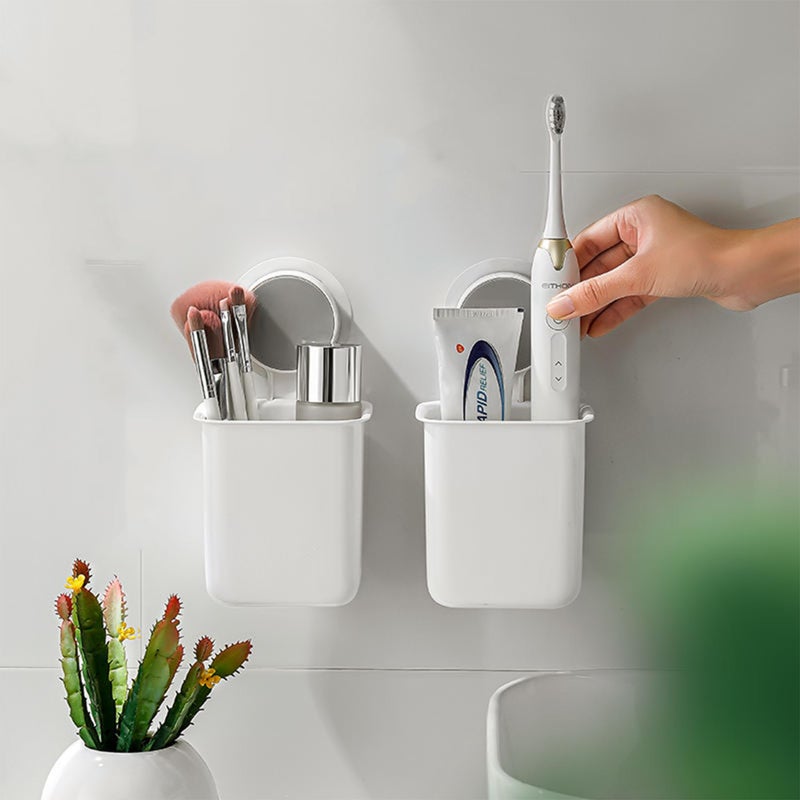 Nyarra Toothbrush Holder for Bathroom | Self Adhesive Wall Mounted Toothbrush Holder | Multifunctional Organizer for Electric Toothbrush | Washroom Organizer for Tooth Brush - Pack of 2 [ND-1358] - Image 5
