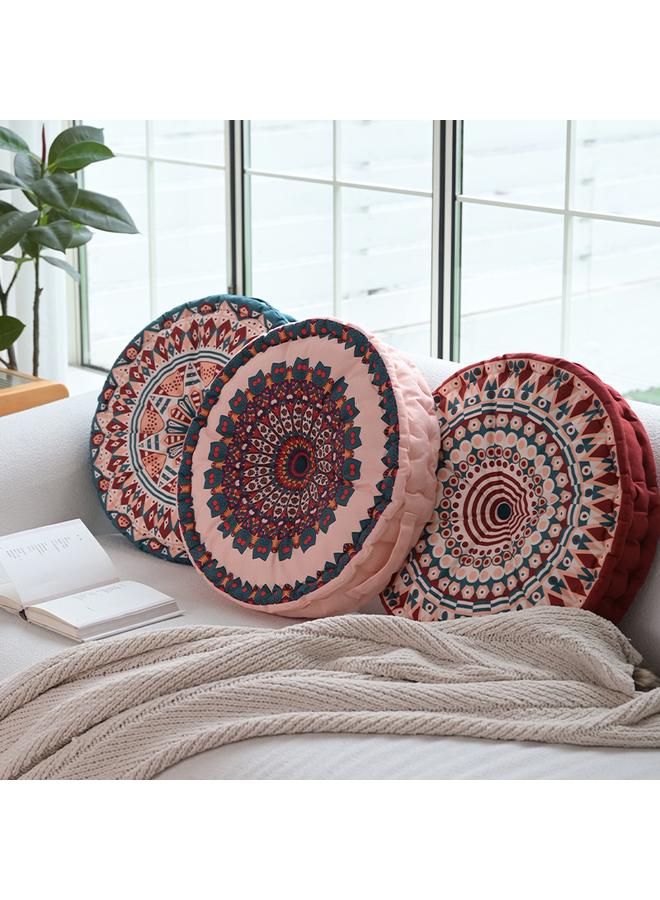 Bluejw Ethnic Style Retro Sofa Pillow Bohemian Round Cushion Homestay Bedroom Pillow Bedside Backrest Pillow - Image 2