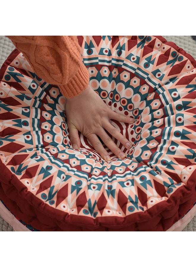 Bluejw Ethnic Style Retro Sofa Pillow Bohemian Round Cushion Homestay Bedroom Pillow Bedside Backrest Pillow - Image 4