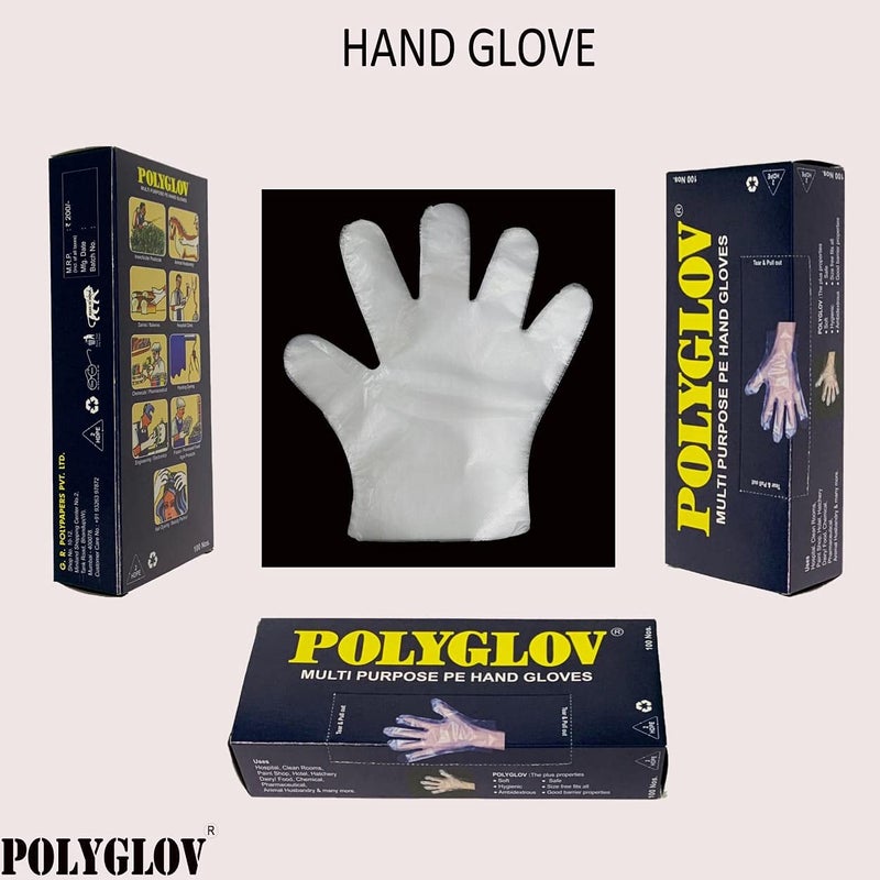 POLYGLOV Transparent Plastic GloveCode 709 Regular Pack of 1000 pcs 500 Pairs  - Image 2