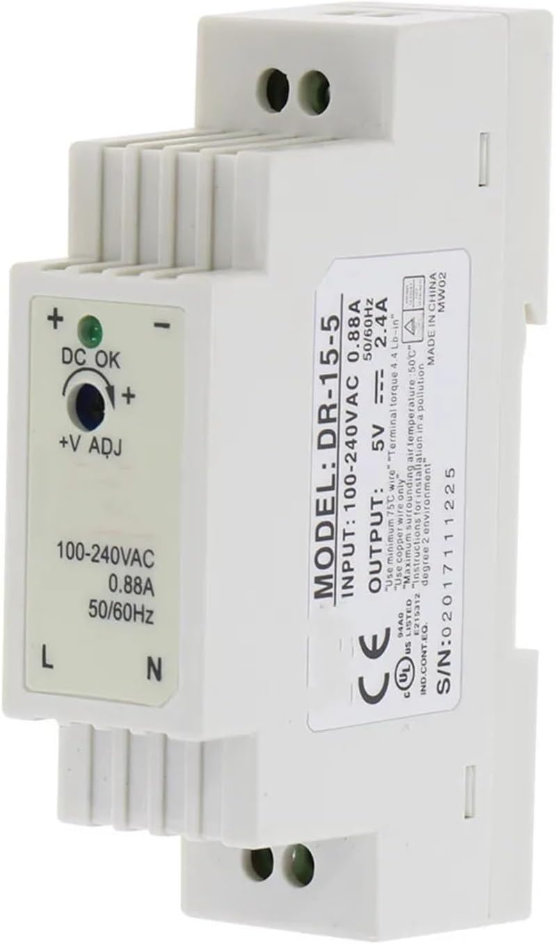 DR-15 15W Single Output 5V 12V 15V 24V Din Rail Mounting Industrial Switching Power Supply Supplier(12V) - Image 1