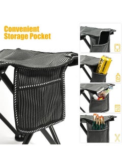 Hihonor Camping Stool, Portable Folding Small Chair, Camp Stool for Camping Fishing Hiking Gardening and Beach, Camping Seat with Carry Bag , Grey  - Image 3