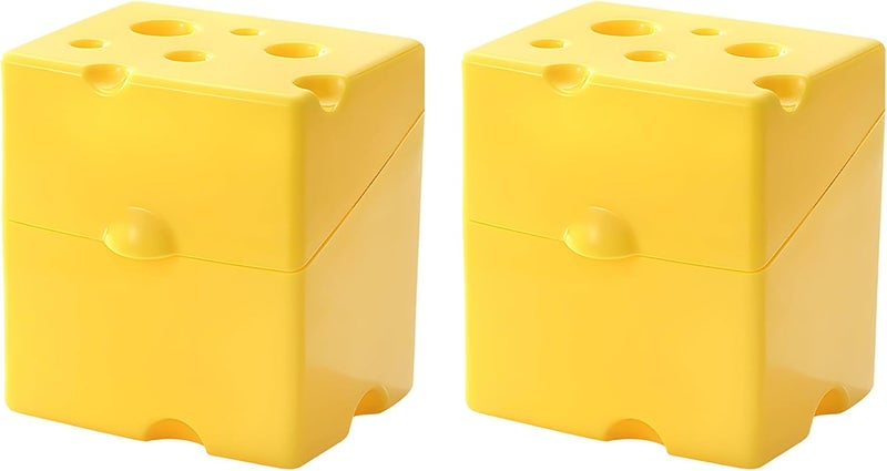 Set of 2 Cheese Boxes for Refrigerator, 650ml Plastic Container with Lid, Perfect for Sliced Cheese and Butter - Image 1