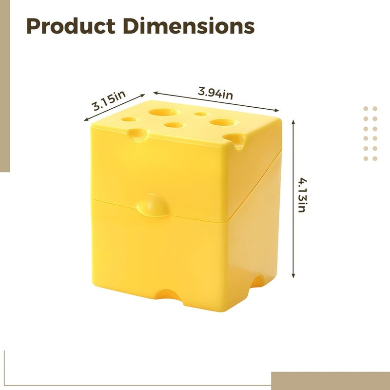 Set of 2 Cheese Boxes for Refrigerator, 650ml Plastic Container with Lid, Perfect for Sliced Cheese and Butter - Image 5