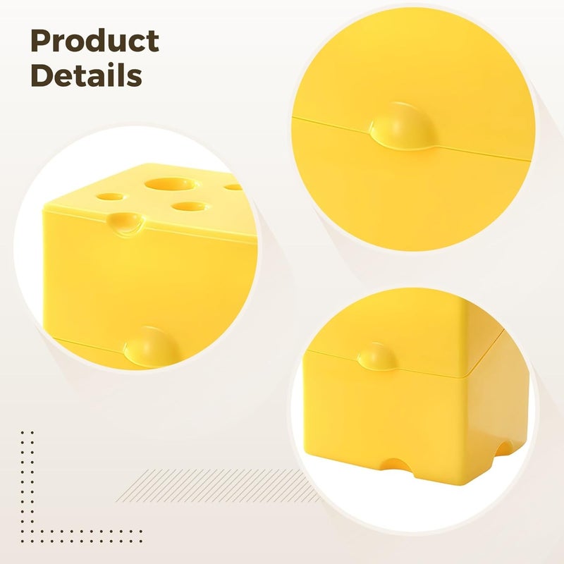 Set of 2 Cheese Boxes for Refrigerator, 650ml Plastic Container with Lid, Perfect for Sliced Cheese and Butter - Image 3