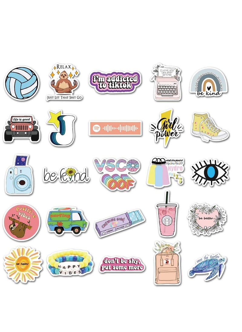 Stickers for Hydro Flask 50 Pcs Lovely Aesthetic Vinyl Stickers for Water Bottles Trendy Waterproof Laptop Stickers  Skateboard Stickers for Kids Women Teen Girl Gifts Girl Stuff  - Image 2