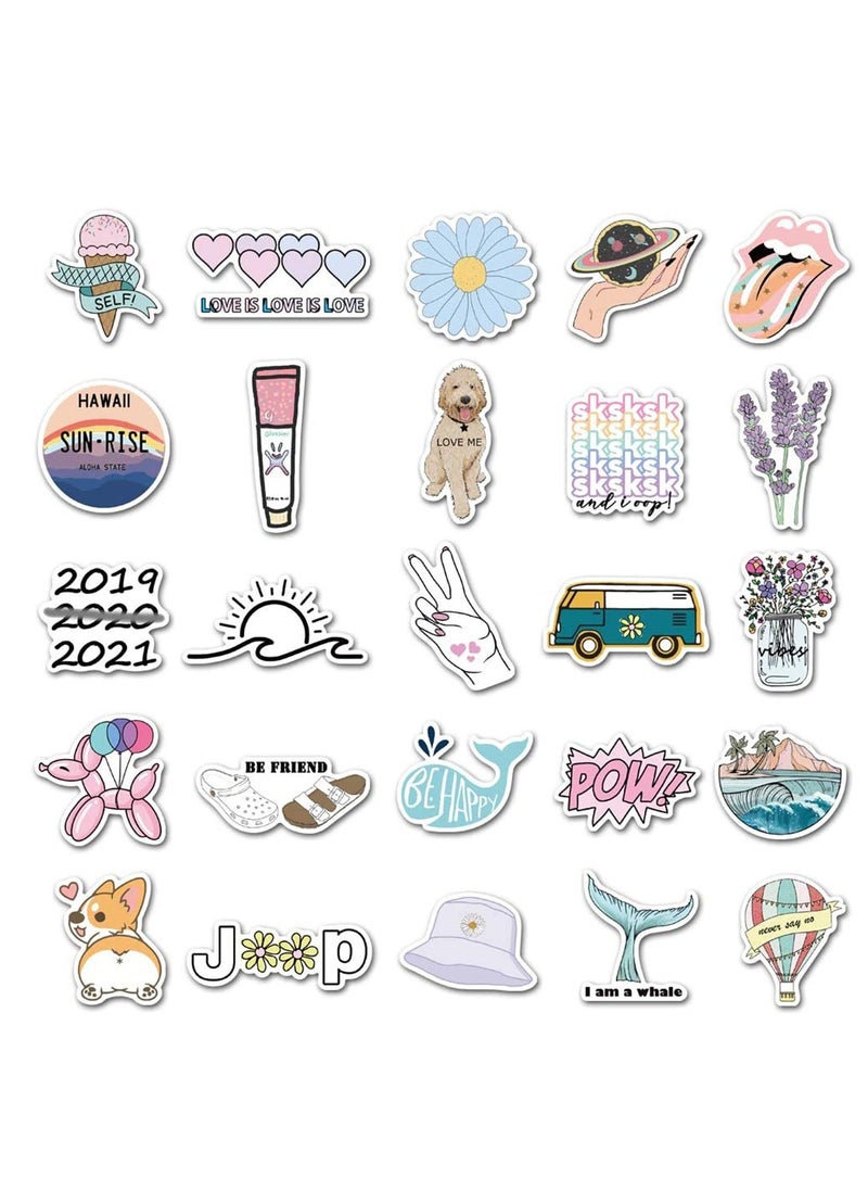 Stickers for Hydro Flask 50 Pcs Lovely Aesthetic Vinyl Stickers for Water Bottles Trendy Waterproof Laptop Stickers  Skateboard Stickers for Kids Women Teen Girl Gifts Girl Stuff  - Image 3