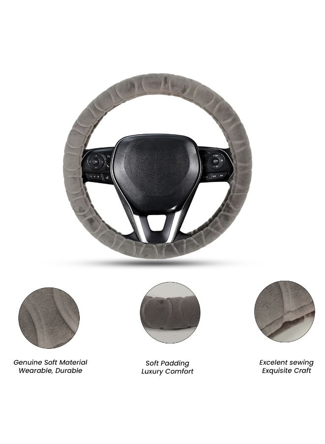 Universal Car Steering Wheel Cover MG-TY023, Medium Size – Soft Plush Material, Anti-Slip Grip, Four-Season Protection, Comfortable & Durable, Easy Installation for Cars, SUVs & Trucks - Image 4