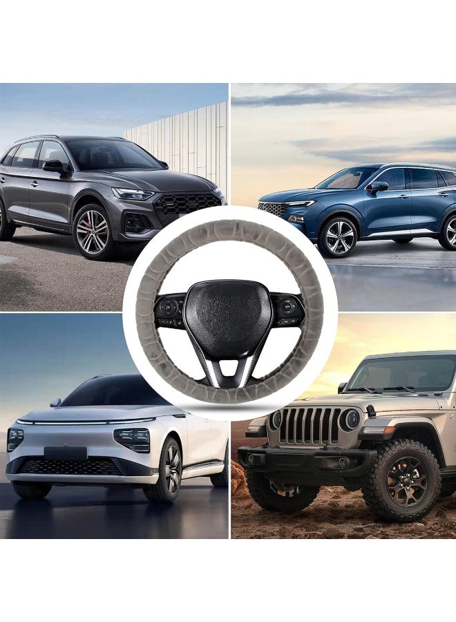 Universal Car Steering Wheel Cover MG-TY023, Medium Size – Soft Plush Material, Anti-Slip Grip, Four-Season Protection, Comfortable & Durable, Easy Installation for Cars, SUVs & Trucks - Image 5