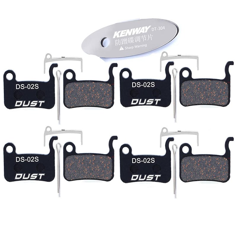 CYCEARTH 4 Pairs Bike Bicycle Disc Brake Pads for Shimano XTR M965 M966 M975, Saint M800, XT M765 M775 M776, SLX M665, LX M585 T665, Hone M601, Deore M535 M595 M596(Semi-Metallic/Sintered Metal) - Image 1