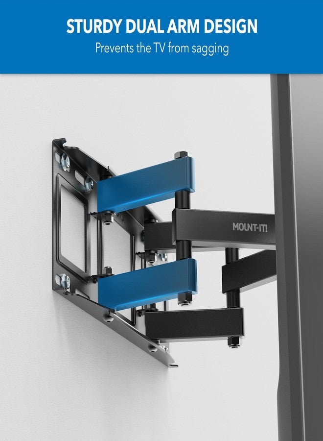 Mount-It! Full Motion TV Wall Mount with Heavy Duty Dual Arms, 14" Extension and Compatible with TVs 37" up to 80" Screen Size, Fits VESA up to 600x400mm, 88 Lbs Capacity - Image 4