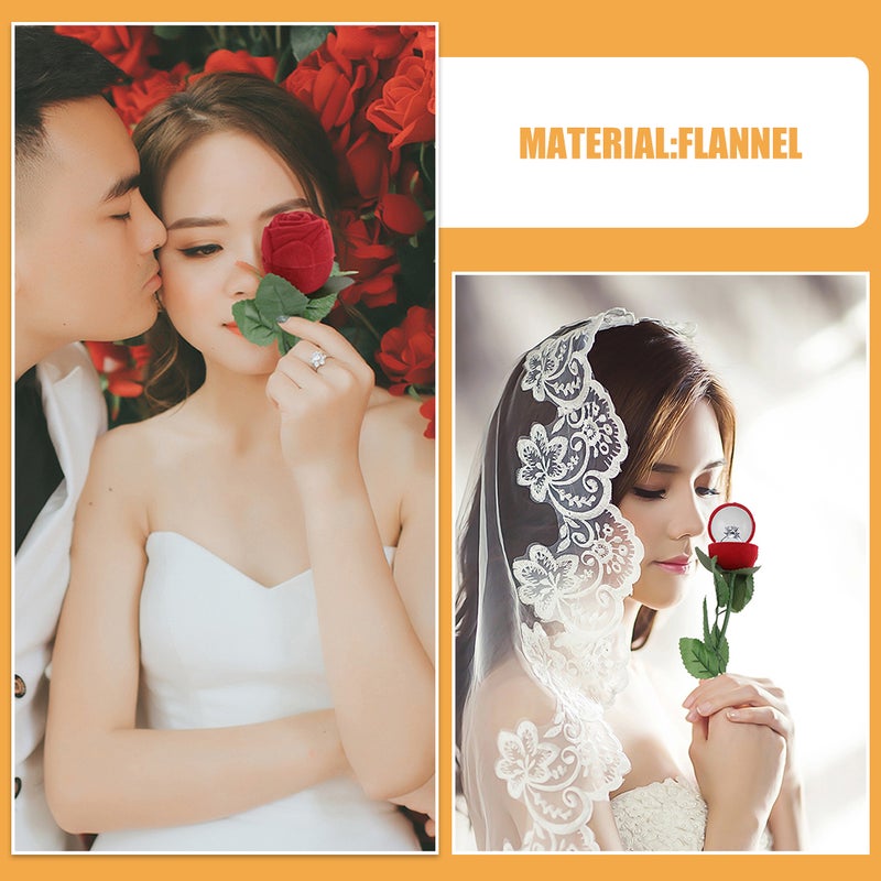 4 PCS Red Rose Box Box Case Flower Engagement Box With Stem Proposal Box For Proposal Valentines Day Ceremony Wedding - Image 4