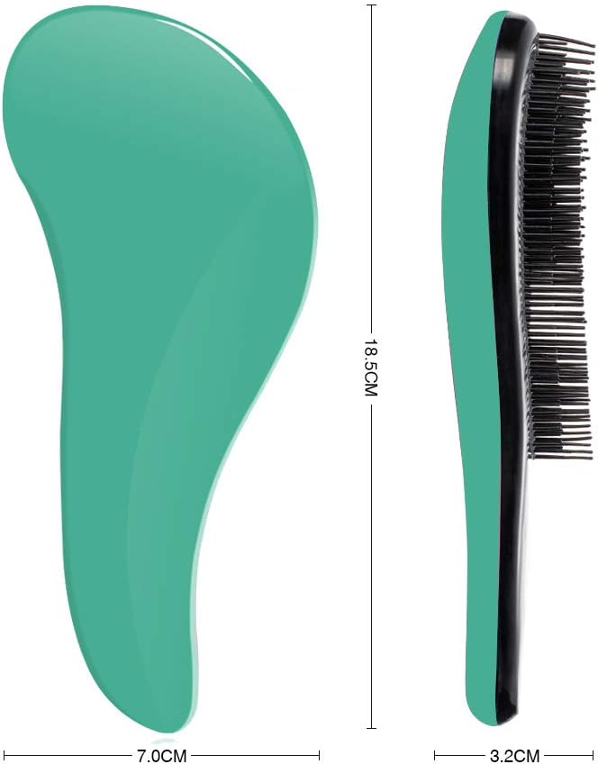 Felico Hair Brush, Portable Travel Detangler Brush, Glide Hair Comb Anti Static Detangling Knots, Air Cushion Massage Brush for Women Men Adults Kids Curly Long Thick Dry Wet Frizzy Damaged Hair Green - Image 2