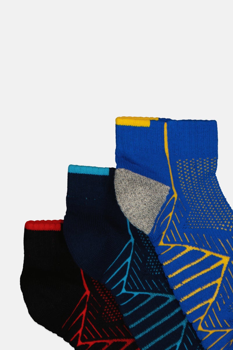 ANTA Kids Boy 3 Pairs Brand Logo Crew Socks, Multicolor - Image 2