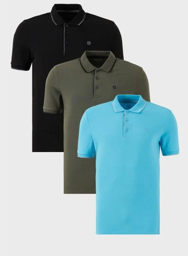 بوراتي تيشيرت رجالي بولو قطن ضيق مخطط من بوراتي  قطع