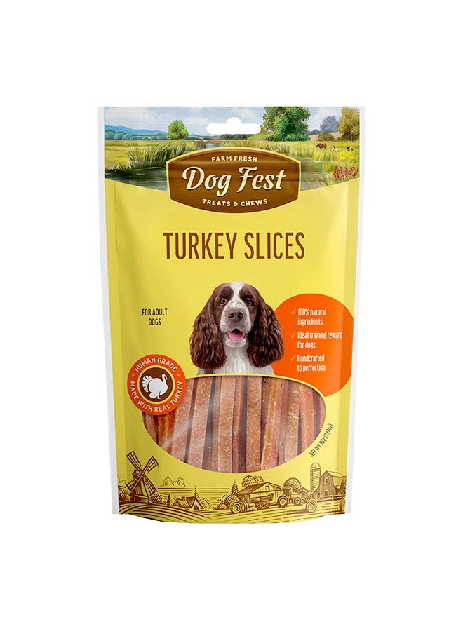 Dog Fest شرائح الديك الرومي للكلاب البالغة - 90 جرام - Image 1