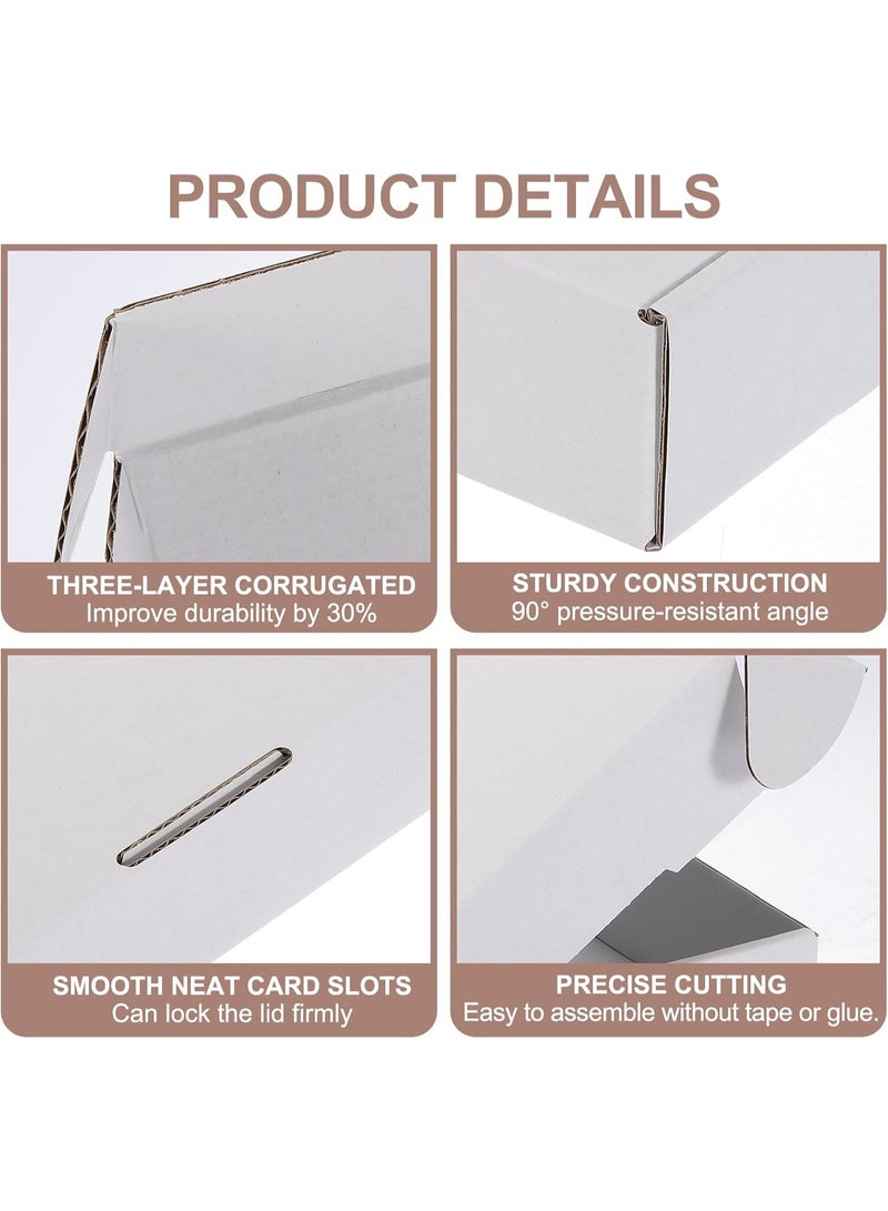 FAYET 30PCS White Kraft Corrugated Cardboard Shipping Boxes, No-Tool Easy Assembly Mailer Boxes for E-commerce Packaging, Gifting, Storage (8.5×8.5×3.5cm) - Image 2