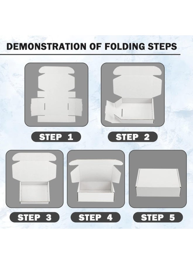 FAYET 30PCS White Kraft Corrugated Cardboard Shipping Boxes, No-Tool Easy Assembly Mailer Boxes for E-commerce Packaging, Gifting, Storage (8.5×8.5×3.5cm) - Image 5