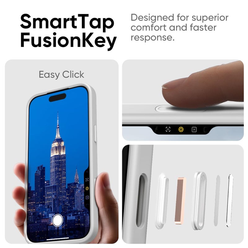 FLOLAB حافظة FLOLAB Surtect Tri-Fusion المغناطيسية لجهاز iPhone 17 Pro Max تصميم نحيف واقي متوافق مع Magsafe بدرجة عسكرية - أبيض شفاف غير لامع - Image 4