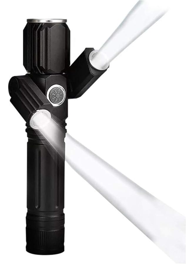 PROMASS LED Torch Flashlight Riding Light USB Chargeable 3 Heads Adjustable Multi-Function Flashlight for Camping Outdoor Indoor  - Image 1