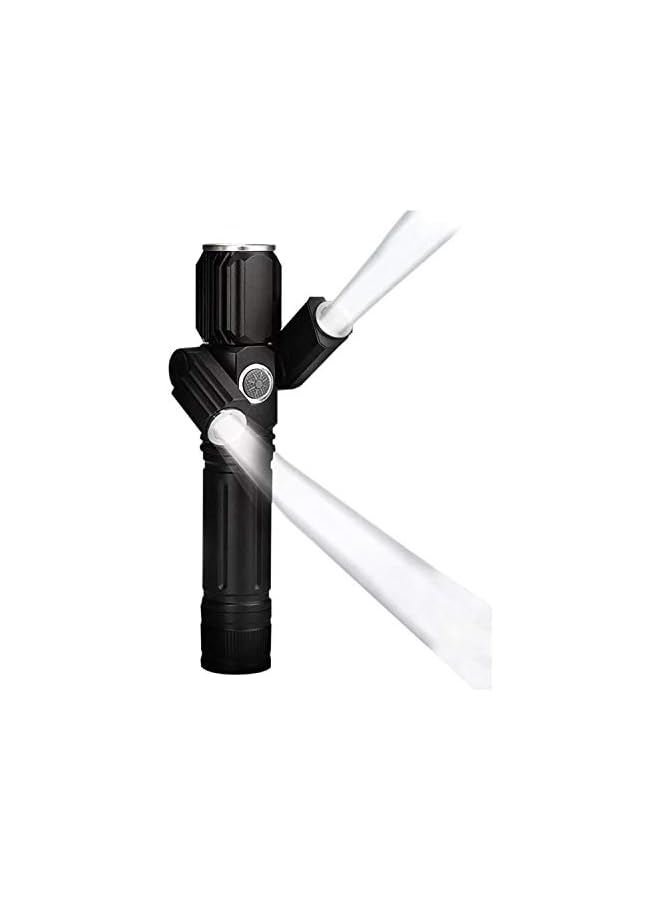 PROMASS LED Torch Flashlight Riding Light USB Chargeable 3 Heads Adjustable Multi-Function Flashlight for Camping Outdoor Indoor  - Image 2