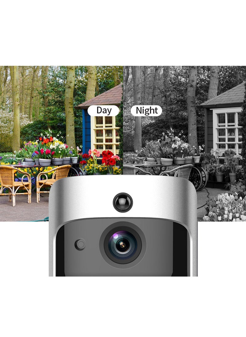 Sharpdo 720P Video Doorbell Enhanced WiFi HD Video with two-way Talk Compatible with Wireless Ring Video Doorbell for Houses, Apartments, Rentals (Silver)  - Image 2