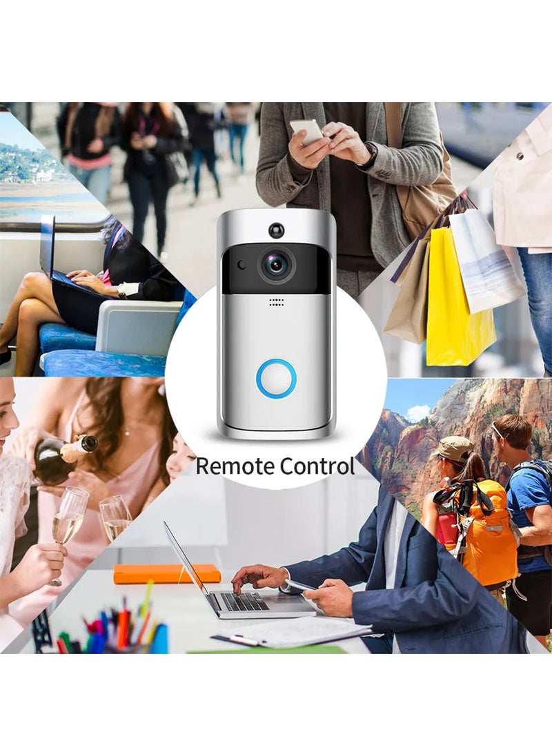 Sharpdo 720P Video Doorbell Enhanced WiFi HD Video with two-way Talk Compatible with Wireless Ring Video Doorbell for Houses, Apartments, Rentals (Silver)  - Image 5