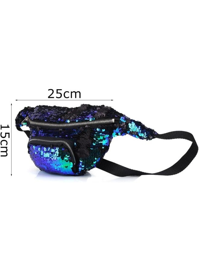 klarako Single Shoulder Bag, Women Fashionable Sequins Shining Party Club Waist Pouch