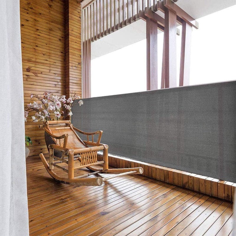 ويوبلز سياج خصوصية للشرفة، يوفر حماية شاملة للخصوصية، عالي الكثافة ومقاوم للأشعة فوق البنفسجية، بطول 90500 سم، مناسب للفناء الخلفي، مزود بروابط كابلات وحبال طويلة (رمادي). - Image 1