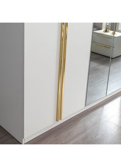 DANUBE HOME سيرينيتي 6 أبواب خزانة ملابس خزانة تخزين تصميم حديث خزانة توفير مساحة لغرفة النوم L 237 × العرض 53.5 × الارتفاع 208 سم كريم الطين / ذهبي  - Image 3