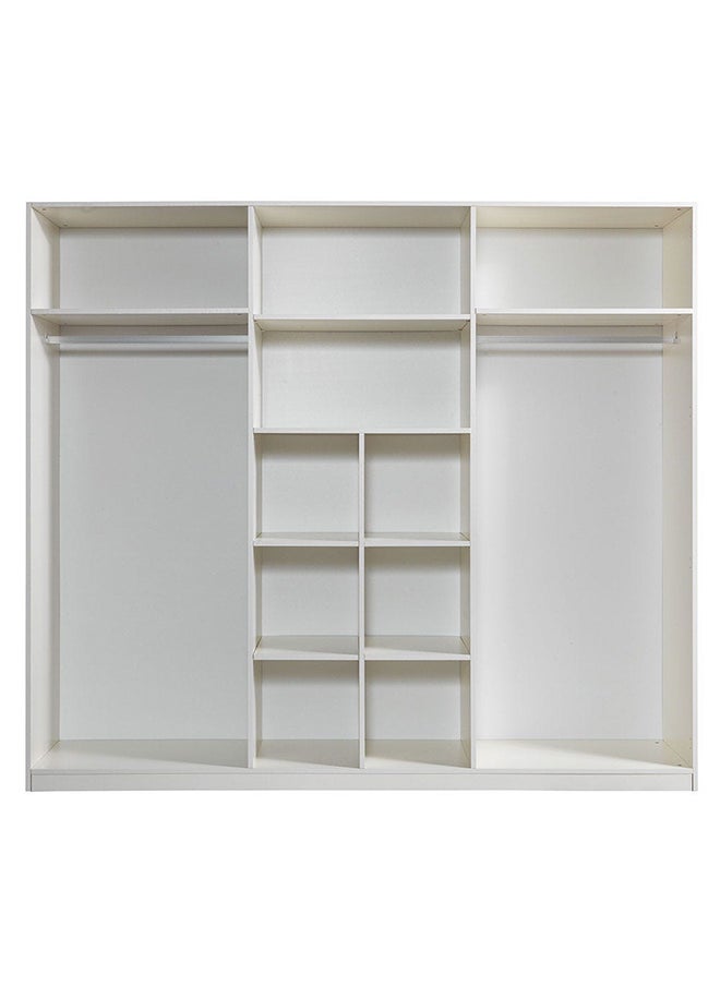 DANUBE HOME Serenity 6 Door Wardrobe Clothes Storage Cupboard Modern Design Space Saving Cabinet For Bedroom L 237 x W 53.5 x H 208 cm Mud Cream / Golden  - Image 2