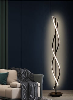 Merry Moments Spira Floor Lamp Standing Lamp Standing Lamp Decor Lighting for Home Hotel Office Living Bedroom Office Salon Retail Cool White Lights Black Body 40W H155xL25xW25 cm  - Image 1