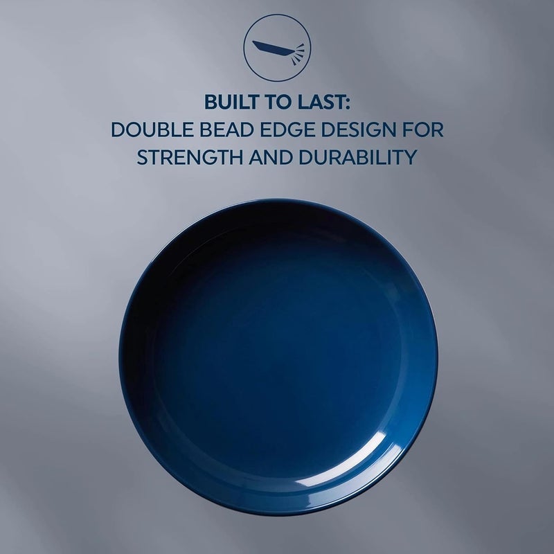 Corelle طقم وعاء وجبة كوريل من الخزف 4 قطع مصنوعة يدويًا بتصميم فني حبيبات مزدوجة وعاء حبوب خزفي بتزجيج صلب 8 بوصات طقم وعاء مكرونة الشوفان - Image 5