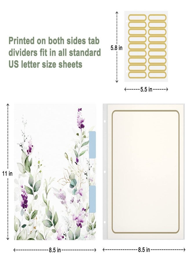 Rouidr 3 Ring Binder with clipboard, 1 inch 8.5 x 11 in Letter Size View Binders Organizer with Dividers Tabs & Clear Sleeves, School Supplies, Office Supplies, Wisteria - Image 4